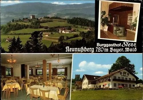 Ak Neunußberg Viechtach im Bayerischen Wald Niederbayern, Burggasthof Sterr, Panorama