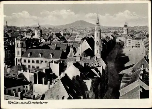 Ak Görlitz in der Lausitz, Stadtpanorama mit Landeskrone