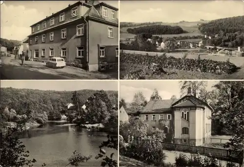 Ak Grünau Langenbach Langenweißbach Erzgebirge, Panorama, Teilansichten