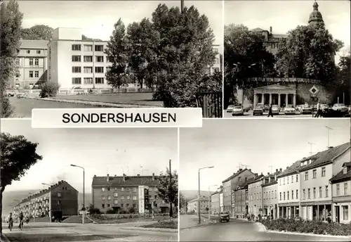 Ak Sondershausen im Kyffhäuserkreis Thüringen, Kreiskrankenhaus, Markt mit Alter Wache, Leninallee
