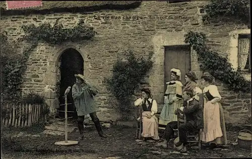 Ak La vie aux champs, la lecon du perroquet