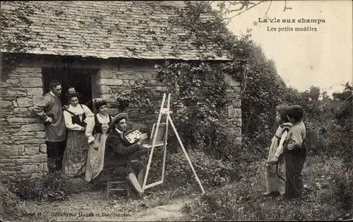 Ak La vie aux champs, les petits modeles, Maler