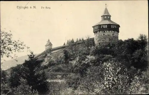 Ak Esslingen am Neckar Baden Württemberg, Blick auf die Burg