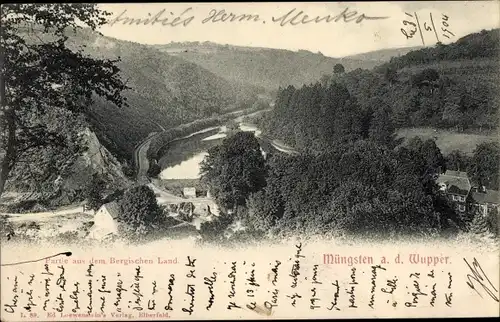 Ak Müngsten an der Wupper Wuppertal, Partie aus dem Bergischen Land