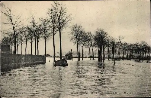 Ak Zeeland Niederlande, Watersnood 1906, Hochwasser