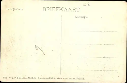 Ak Zeeland Niederlande, Watersnood 1906, Hochwasser, Woonhuis le Boerderij in den Eng. Polder