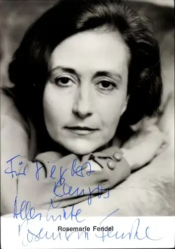 Ak Schauspielerin Rosemarie Fendel, Portrait, Autogramm