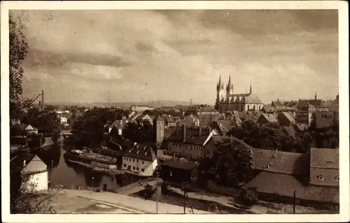 Ak Cheb Eger Reg. Karlsbad, Gesamtansicht der Stadt, Blick zur Kirche