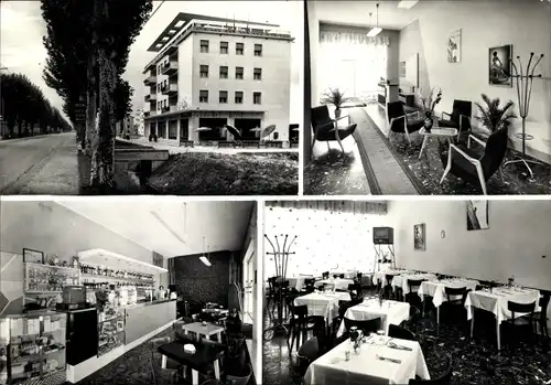 Ak Mestre Venezia Venedig Veneto, Hotel Aryston di Nostran Guglielmo, Innen- und Außenansicht