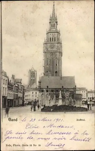 Ak Gand Gent Ostflandern, Beffroi