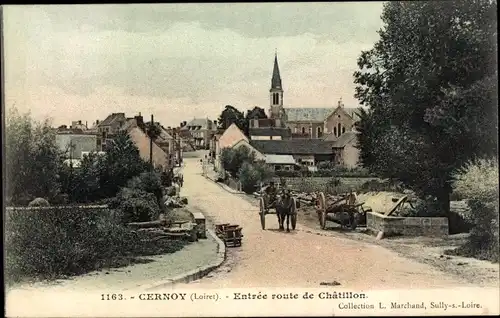 Ak Cernoy Loiret, Entrée route de Chatillon