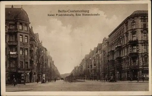 Ak Berlin Charlottenburg, Kaiser Friedrich Straße Ecke Bismarckstraße