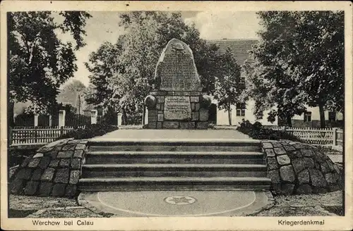 Ak Werchow Calau in der Niederlausitz, Kriegerdenkmal