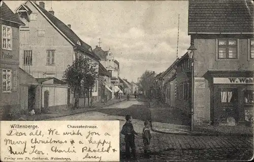 Ak Wittenberge an der Elbe Prignitz, Chausseestraße, Geschäft W. Wah...