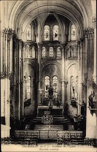 Ak Oignies Pas de Calais, Interieur de l'Eglise