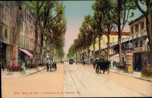 Ak Nice Nizza Alpes Maritimes, L'Avenue de la Victoire