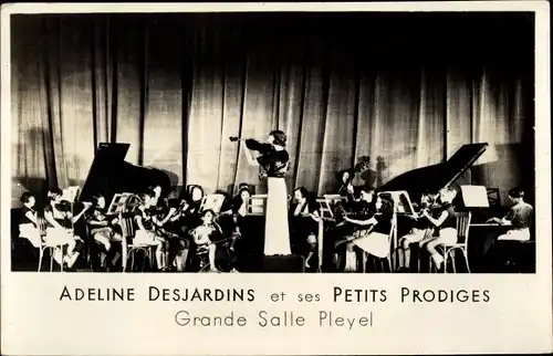 Ak Paris VIII, Adeline Desjardins et ses Petits Prodiges, Grande Salle Pleyel, Avenue de Wagram