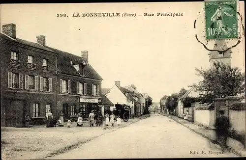 Ak La Bonneville Eure, Rue Principale