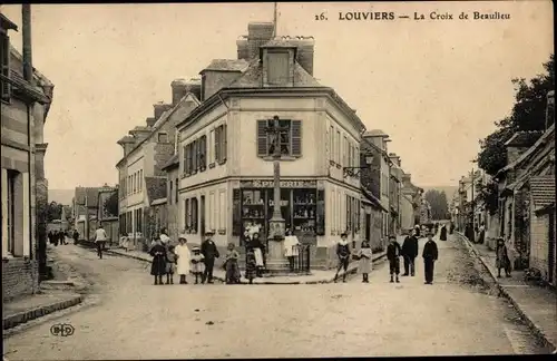 Ak Louviers Eure, Carrefour de la Croix de Beaulieu