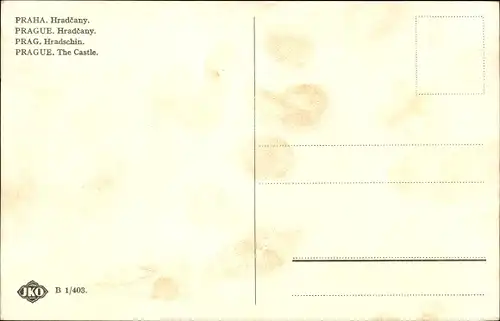 Ak Praha Prag Tschechien, Hradčany Hradschin