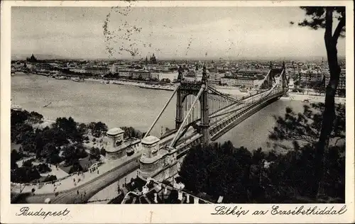 Ak Budapest Ungarn, Ansicht mit Elisabeth Brücke
