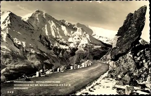 Ak Kärnten, Großglöckner, Hochalpenstraße, Hexenküche mit Gr. Wiesbachhorn, Nordrampe