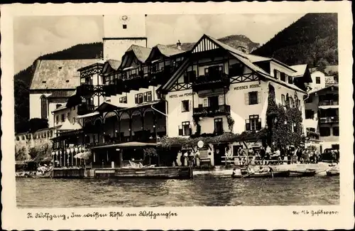 Ak St. Wolfgang im Salzkammergut Oberösterreich, Im weißen Rößl am Wolfgangsee