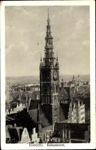 Ak Gdańsk Danzig, Rathausturm