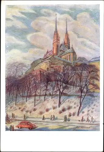 Künstler Ak Jarosl. Kousek, Brno Brünn Südmähren, Petersdom