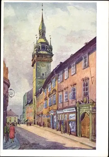 Künstler Ak Jarosl. Kousek, Brno Brünn Südmähren, das alte Rathaus