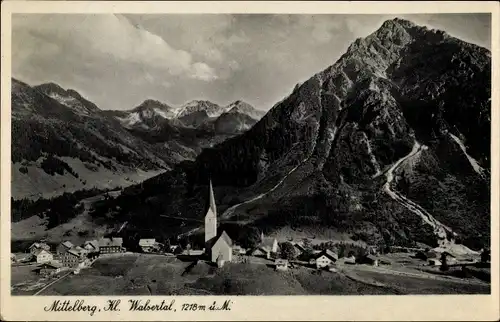 Ak Mittelberg im Kleinwalsertal Vorarlberg, Ort mit Umgebung