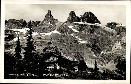 Ak Vorarlberg, Lindauerhütte, drei Türme