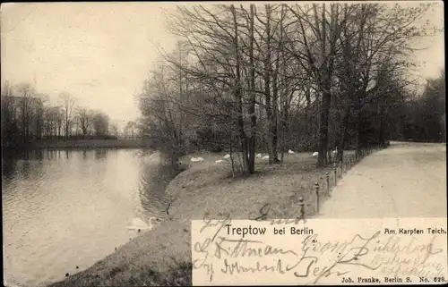 Ak Berlin Treptow, Am Karpfen Teich