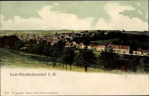 Ak Münchenbernsdorf in Thüringen, Panorama vom Ort