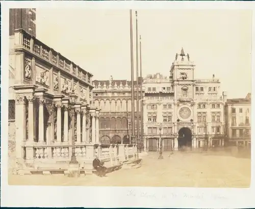 Foto Venezia Venedig Veneto, Piazza San Marco, Markusplatz, Uhr, um 1860