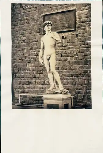 Foto Firenze Florenz Toscana, Statue des David von Michelangelo, um 1860