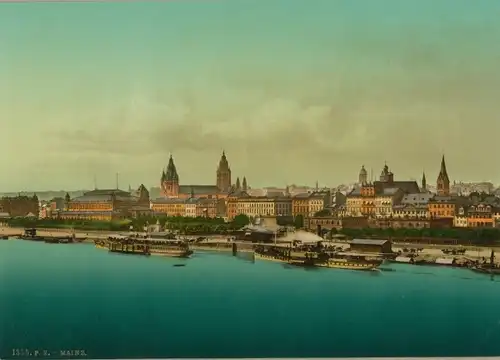 Foto Mainz am Rhein, Blick auf den Ort, Salondampfer