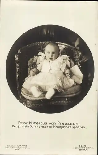 Ak Prinz Hubertus von Preußen als Baby, der jüngste Sohn des Kronprinzenpaares