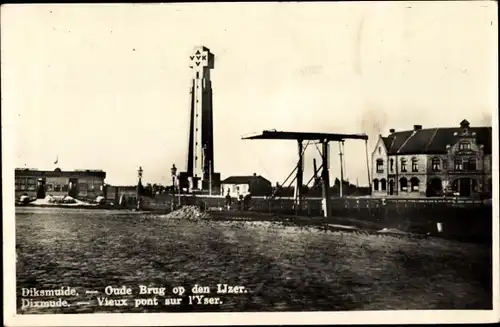 Ak Diksmuide Dixmude Westflandern, Vieux pont sur l'Yser