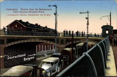 Ak Herbesthal Lontzen Wallonien Lüttich, Brücke über die Bahnstrecke Köln-Aachen-Brüssel-Paris