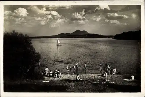 Ak Staré Splavy Thammühl Doksy Hirschberg am See Region Reichenberg, Strand, Segelboot