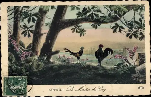 Ak Chantecler Acte II, Le Matin du Coq, Theaterszene