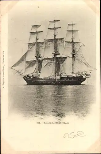 Ak Segelschiff, Le Bayonnais, Corvette