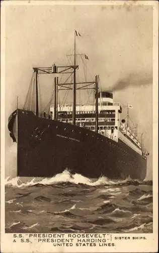Ak Dampfschiff, S.S. President Roosevelt, United States Lines
