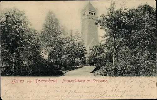 Ak Remscheid im Bergischen Land, Bismarckthurm im Stadtpark