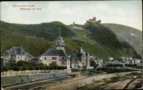 Ak Bernkastel Kues an der Mosel, Ständehaus und Burg