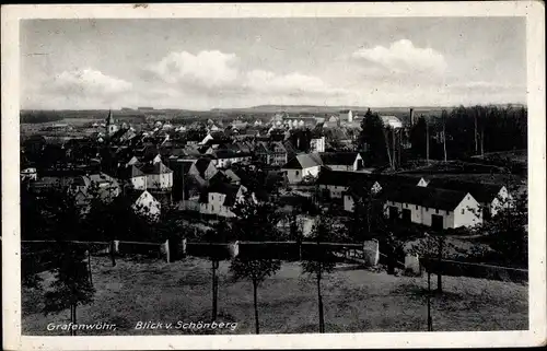 Ak Grafenwöhr in der Oberpfalz Bayern, Blick v. Schönberg