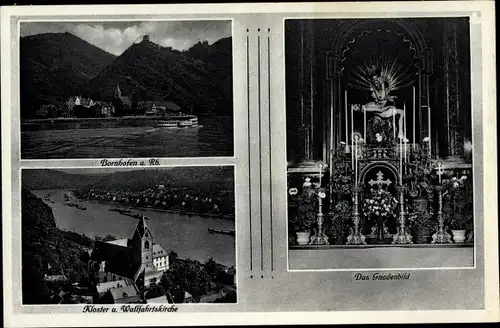 Ak Bornhofen am Rhein, Kloster und Wallfahrtskirche, Das Gnadenbild