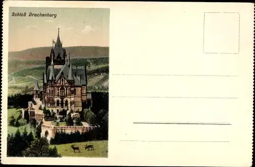 Ak Königswinter am Rhein, Schloss Drachenburg, Nordische Sommerhäuser im Wildpark der Drachenburg
