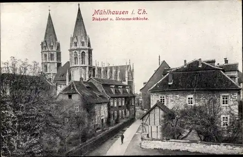 Ak Mühlhausen in Thüringen, Diakonat und Untermarktkirche